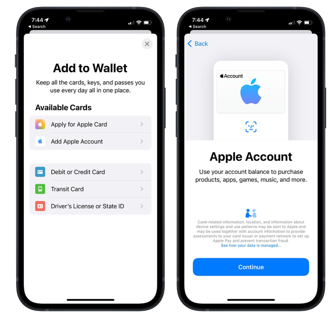 霞山苹果手机维修分享iOS 15.5钱包App如何添加 Apple 账户 